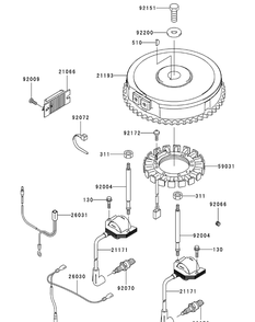 Kawasaki Fh580v-As05 Electric Equipment Diagram and Parts List for ENFORCER44 53BI3AGF050-19HP Cub Cadet Lawn Tractor